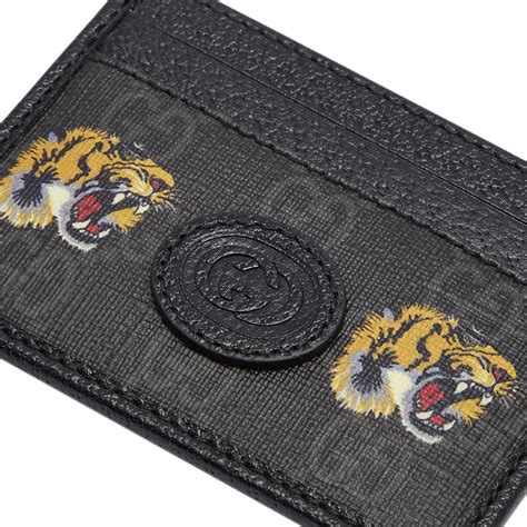 gucci tiger card holder black